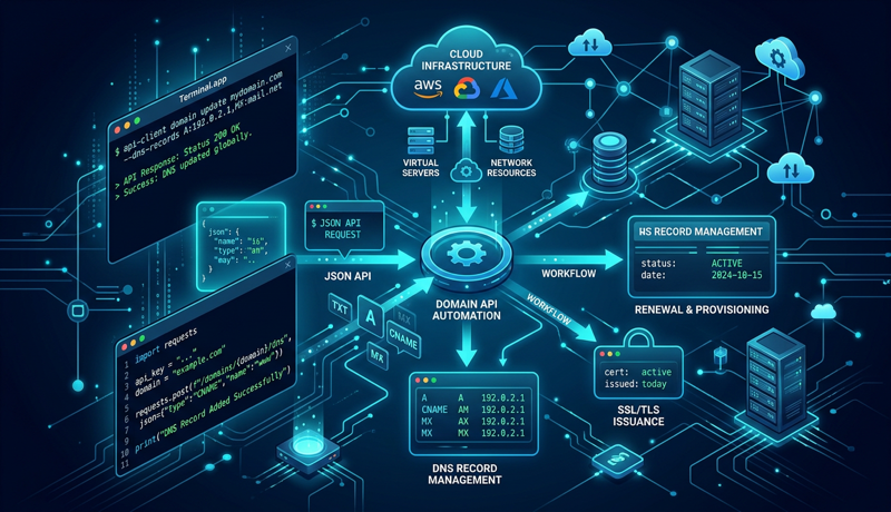 
          Hands-on guide to automating domain management through registrar and DNS APIs — covering bulk operations, auto-renewal, and automated DNS configuration
        