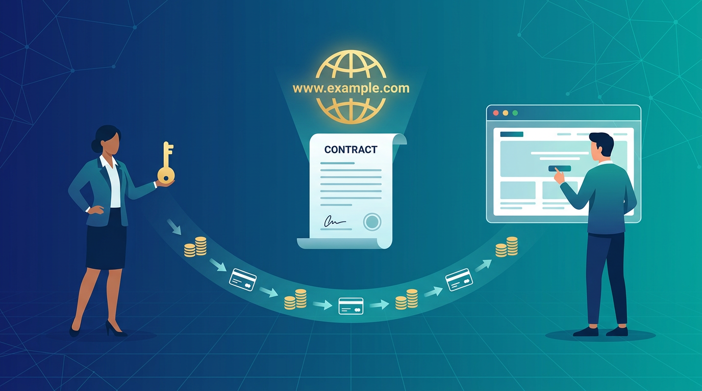 
          详解域名租赁（Domain Leasing）的运作机制、定价策略和合同要点。对比租赁vs出售的收益差异，推荐Dan.com等主流租赁平台，帮助域名投资者建立稳定的被动收入流
        