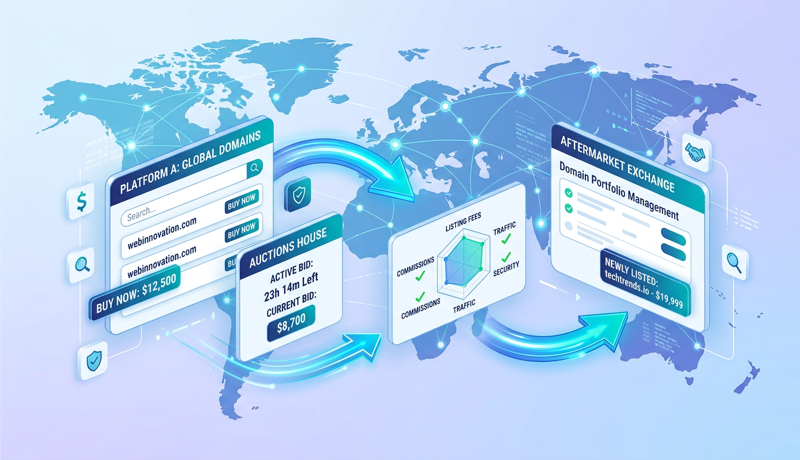 
          A comprehensive comparison of Sedo, Afternic, Dan, GoDaddy Auctions and other major domain marketplaces covering fees, traffic, conversion rates, and use cases
        