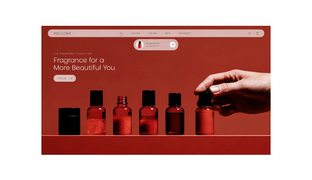 LinkRaft AI 生成的香水品牌电商网站